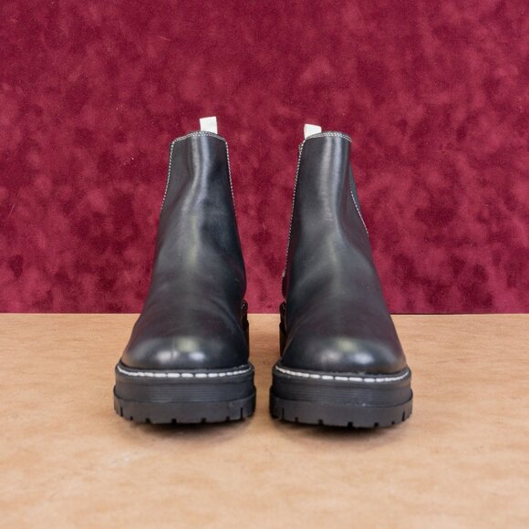 Marc Fisher Women Pirro Chelsea Platform Black Leather Ankle Boots size 8.5 - Picture 3 of 9